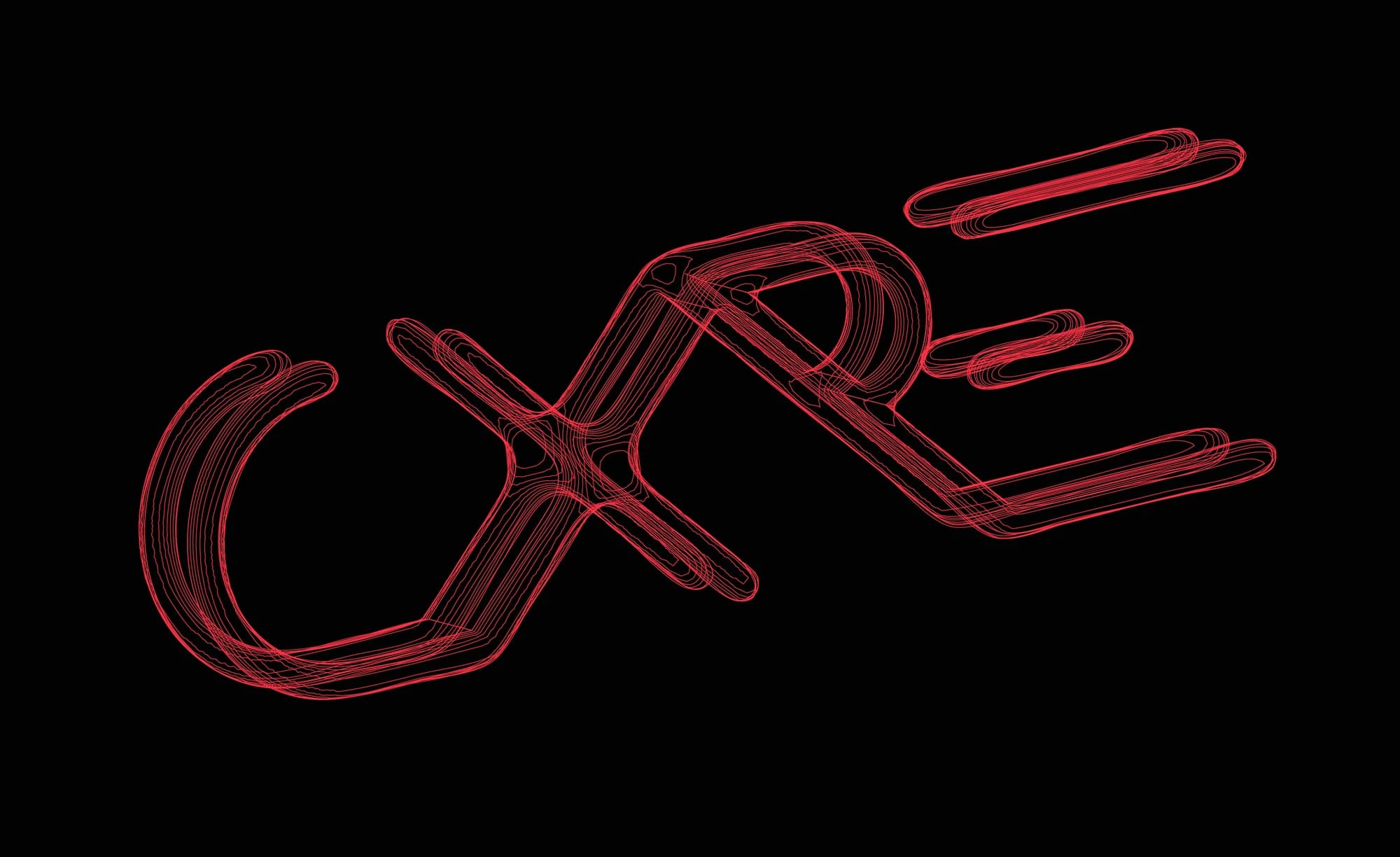 CXRE Residency hand-drawn identity in red