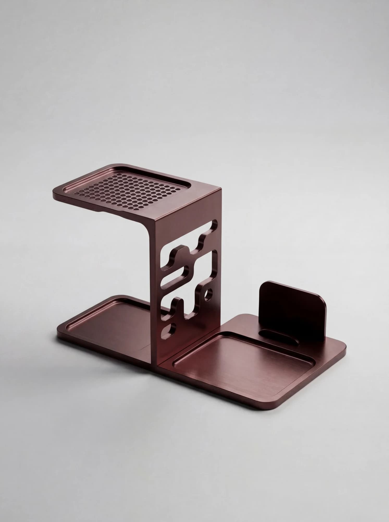 Burgundy desk organizer concept